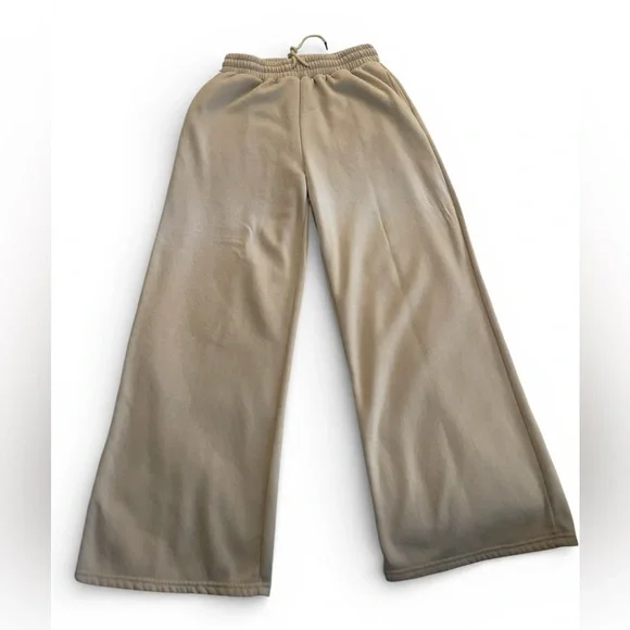 Free Haven Neutral Wide-Leg Lounge Pants – Elevated Minimalist Style Women’s L - Picture 4 of 13